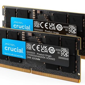 Crucial DDR5 5600MHz SODIMM Laptop Memory 32GB Kit (2x16GB) Black-0